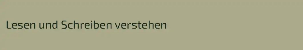 Lesen und Schreiben verstehen